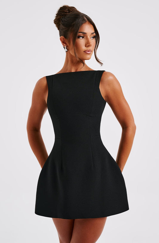 Chic Aria Elegance Black Mini Dress